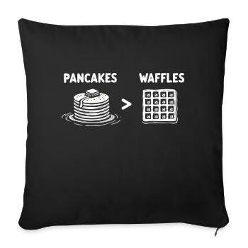 Pfannkuchen über Waffeln - Sofakissenbezug 45 x 45 cm - Schwarz - Vorne
