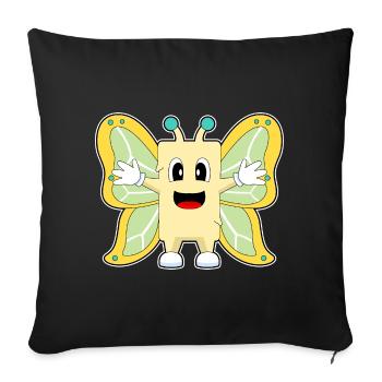 Beurre de papillon - Housse de coussin décorative 45 x 45 cm - noir - Devant