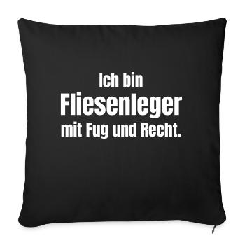 Fliesenleger - Sofakissenbezug 45 x 45 cm - Schwarz - Vorne
