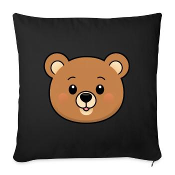 Cute Cartoon Mascot Bear - Sofa pillowcase 17,3'' x 17,3'' (45 x 45 cm) - black - Front