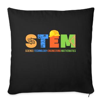 Science Technology Engineering Mathematics - Sofa pillowcase 17,3'' x 17,3'' (45 x 45 cm) - black - Front