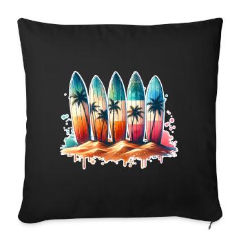 Surfen Surfer - Sofakissenbezug 45 x 45 cm - Schwarz - Vorne