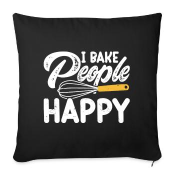 Boulangerie Boulangerie Boulangerie - Housse de coussin décorative 45 x 45 cm - noir - Devant