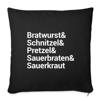 Design audacieux de noms alimentaires allemands - Housse de coussin décorative 45 x 45 cm - noir - Devant