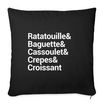 Culinary Word Art Typography Design - Sofa pillowcase 17,3'' x 17,3'' (45 x 45 cm) - black - Front