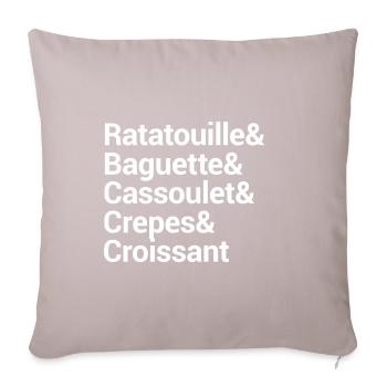 Mot culinaire Art Typographie Design - Housse de coussin décorative 45 x 45 cm - taupe clair - Devant