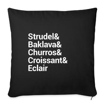 Bold Food Festival Typography Design - Sofa pillowcase 17,3'' x 17,3'' (45 x 45 cm) - black - Front