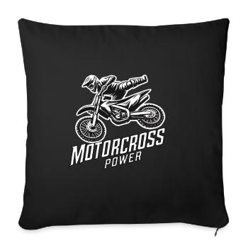 Motorcross - Sofa pillowcase 17,3'' x 17,3'' (45 x 45 cm) - black - Front