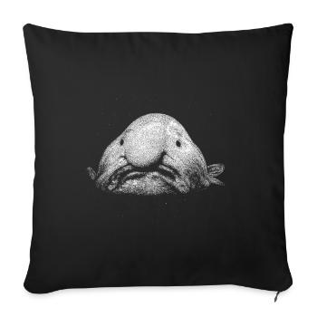 Ein Blobfisch - Sofakissenbezug 45 x 45 cm - Schwarz - Vorne