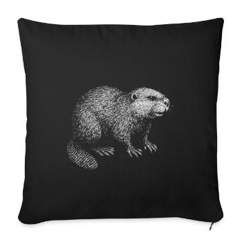 A beaver - Sofa pillowcase 17,3'' x 17,3'' (45 x 45 cm) - black - Front