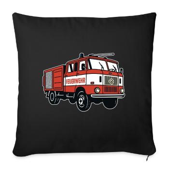 W50 Fire Truck Fire Truck - Sofa pillowcase 17,3'' x 17,3'' (45 x 45 cm) - black - Front
