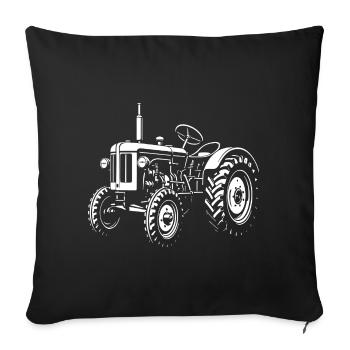 Tracteur d’époque R16 – Kraft de Hanovre - Housse de coussin décorative 45 x 45 cm - noir - Devant