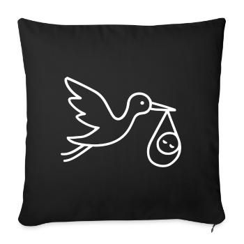 Arrivée minimale de bébé - Housse de coussin décorative 45 x 45 cm - noir - Devant