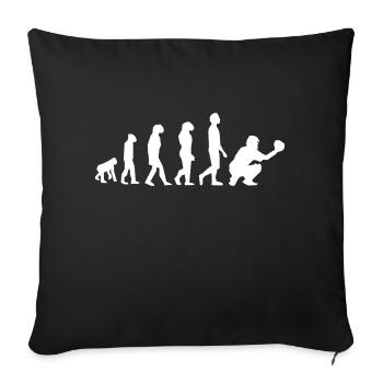 Evolution Baseball - Entwicklungslinie - Sofakissenbezug 45 x 45 cm - Schwarz - Vorne