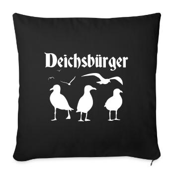 Équipage du Deichsbürger Seagull - Housse de coussin décorative 45 x 45 cm - noir - Devant