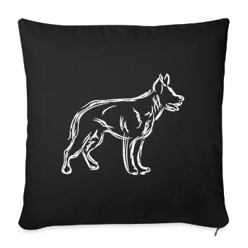 Chien de berger - Housse de coussin décorative 45 x 45 cm - noir - Devant