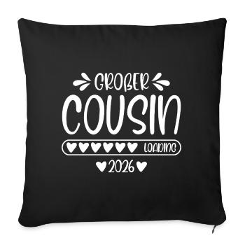 Chargement de Big Cousin 2026 - Housse de coussin décorative 45 x 45 cm - noir - Devant