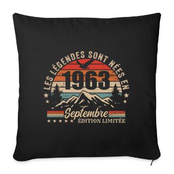 Legendär seit September 1963 | September 1963 - Sofakissenbezug 45 x 45 cm - Schwarz - Vorne