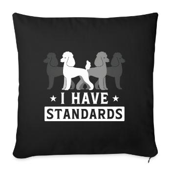 Dog breeds family motif - Sofa pillowcase 17,3'' x 17,3'' (45 x 45 cm) - black - Front