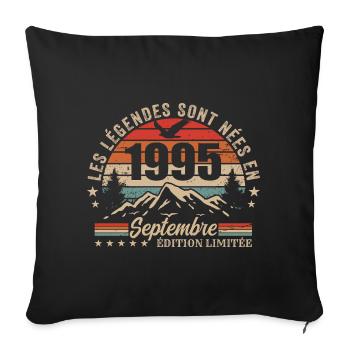 Legendary since September 1995 | September 1995 - Sofa pillowcase 17,3'' x 17,3'' (45 x 45 cm) - black - Front