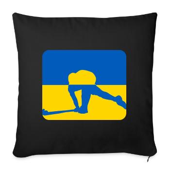 Ukraine Peace Hockey Design - Sofa pillowcase 17,3'' x 17,3'' (45 x 45 cm) - black - Front