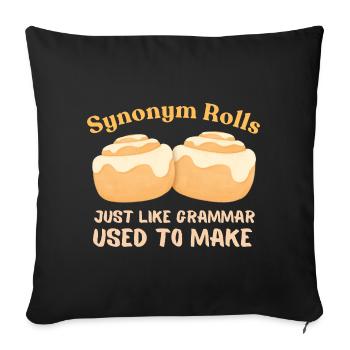 Rouleaux de synonymes Grammaire Humour Design - Housse de coussin décorative 45 x 45 cm - noir - Devant