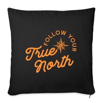 Citation inspirante du Nord en orange - Housse de coussin décorative 45 x 45 cm - noir - Devant
