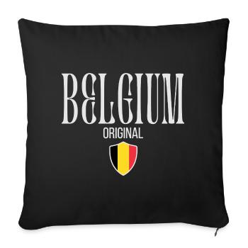 Belgian flag, proud Belgian - Sofa pillowcase 17,3'' x 17,3'' (45 x 45 cm) - black - Front