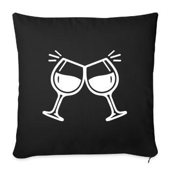 Wine glass toast cheers wine - Sofa pillowcase 17,3'' x 17,3'' (45 x 45 cm) - black - Front