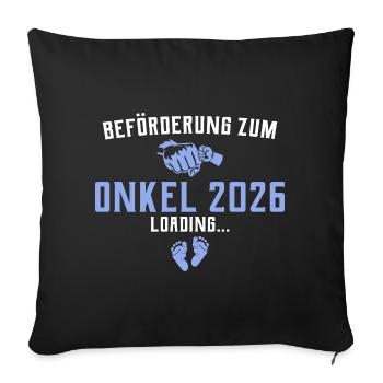 Promotion au grade d'Oncle 2026 en cours de chargement - Housse de coussin décorative 45 x 45 cm - noir - Devant