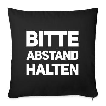 Please keep your distance Corona Crisis Note - Sofa pillowcase 17,3'' x 17,3'' (45 x 45 cm) - black - Front