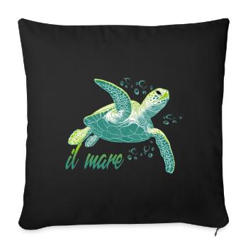 Il mare - Tortue de mer Océan - Housse de coussin décorative 45 x 45 cm - noir - Devant