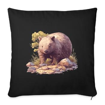 Wombats Wombat - Sofa pillowcase 17,3'' x 17,3'' (45 x 45 cm) - black - Front