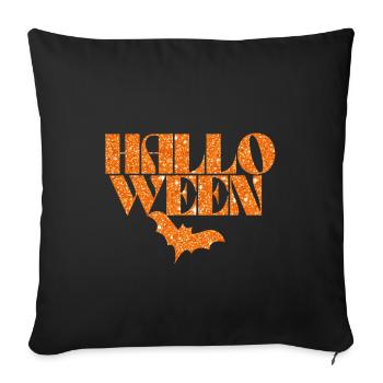 Halloween Orange Bat Silhouette - Sofa pillowcase 17,3'' x 17,3'' (45 x 45 cm) - black - Front