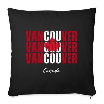 Vancouver Canada, j’adore Vancouver - Housse de coussin décorative 45 x 45 cm - noir - Devant