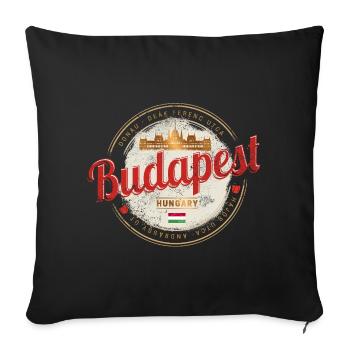 Budapest Design Ungarn Vintage Parlament Souvenir - Sofakissenbezug 45 x 45 cm - Schwarz - Vorne