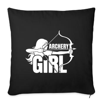 Conception de tir à l’arc pour les archers et les parcours - Housse de coussin décorative 45 x 45 cm - noir - Devant