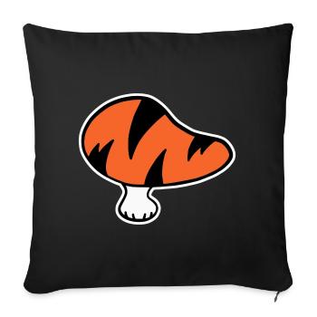Logo champignon tigre STICK Variante - Housse de coussin décorative 45 x 45 cm - noir - Devant