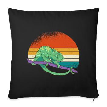 Sunset Chameleon - Sofa pillowcase 17,3'' x 17,3'' (45 x 45 cm) - black - Front