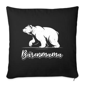 Future maman MAMAN OURS Bientôt maman Drôle - Housse de coussin décorative 45 x 45 cm - noir - Devant