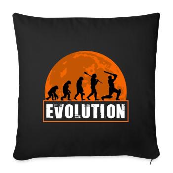 Funny Cricket Girl Player Evolution Design Female - Sofa pillowcase 17,3'' x 17,3'' (45 x 45 cm) - black - Front