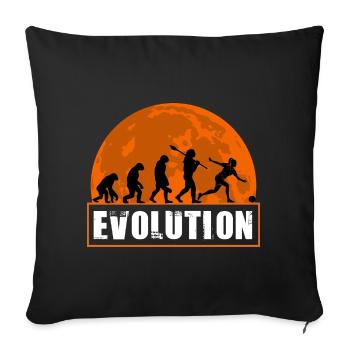 Bowling Girl Evolution Design für Sportliebhaber - Sofakissenbezug 45 x 45 cm - Schwarz - Vorne