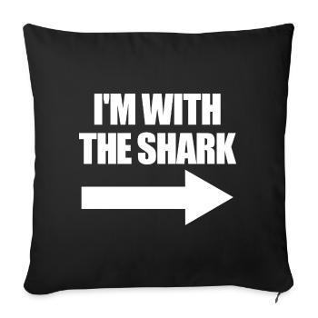 Déguisement de requin pour enfants – Parents : I’m with the Ha - Housse de coussin décorative 45 x 45 cm - noir - Devant