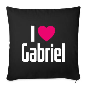 I Love Gabriel Pink Heart I Love Gabriel - Sofa pillowcase 17,3'' x 17,3'' (45 x 45 cm) - black - Front