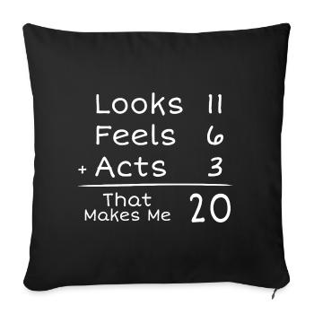 20 Years Humorous Birthday | 20th Anniversair - Sofa pillowcase 17,3'' x 17,3'' (45 x 45 cm) - black - Front