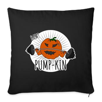 Pump-kin - Pumpkin goes to work out in the gym - Sofa pillowcase 17,3'' x 17,3'' (45 x 45 cm) - black - Front