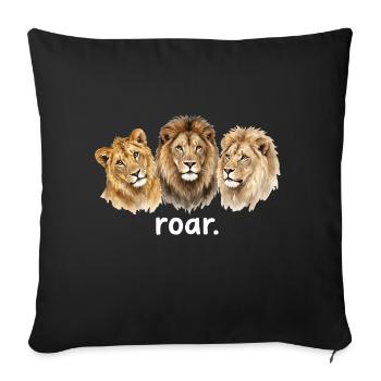 Rugissement du Lion Rugissement drôle pour Lion’s Love - Housse de coussin décorative 45 x 45 cm - noir - Devant