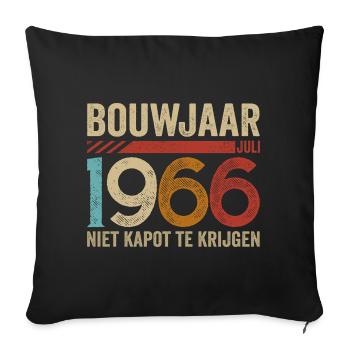 Bouwjaar juli 1966 niet kapot te krijgen - Sofa pillowcase 17,3'' x 17,3'' (45 x 45 cm) - black - Front