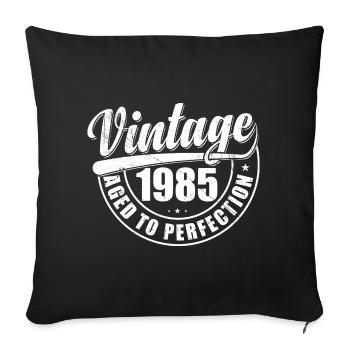 Cadeau d’anniversaire 1985 Millésime 1985 Rétro 1985 - Housse de coussin décorative 45 x 45 cm - noir - Devant