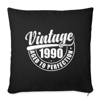Geburtstagsgeschenk 1990 Jahrgang 1990 Retro 1990 - Sofakissenbezug 45 x 45 cm - Schwarz - Vorne